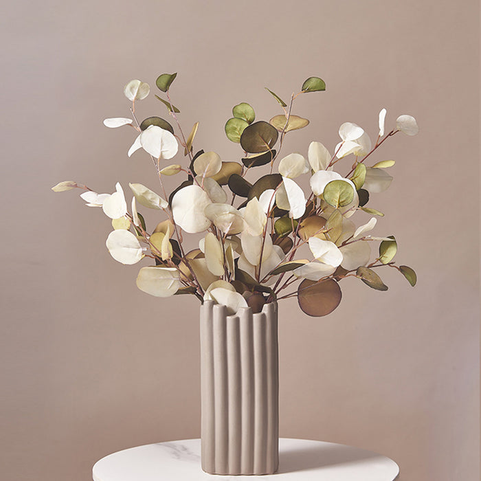 Ceramic Fluted Rectangular Vase | Big Dark Grey - Creative Living