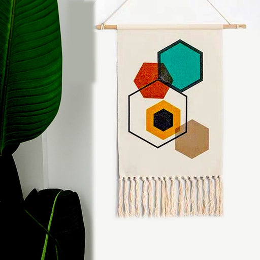 Bohemian Tassel Wall Hanging Hexagon - Creative Living