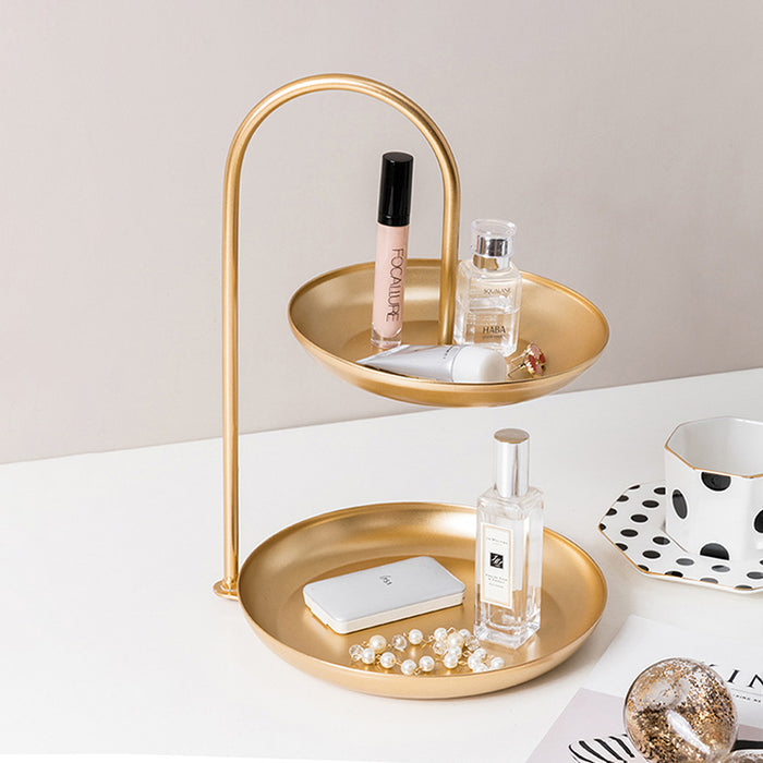 Nordic Double Layer Gold Storage Tray