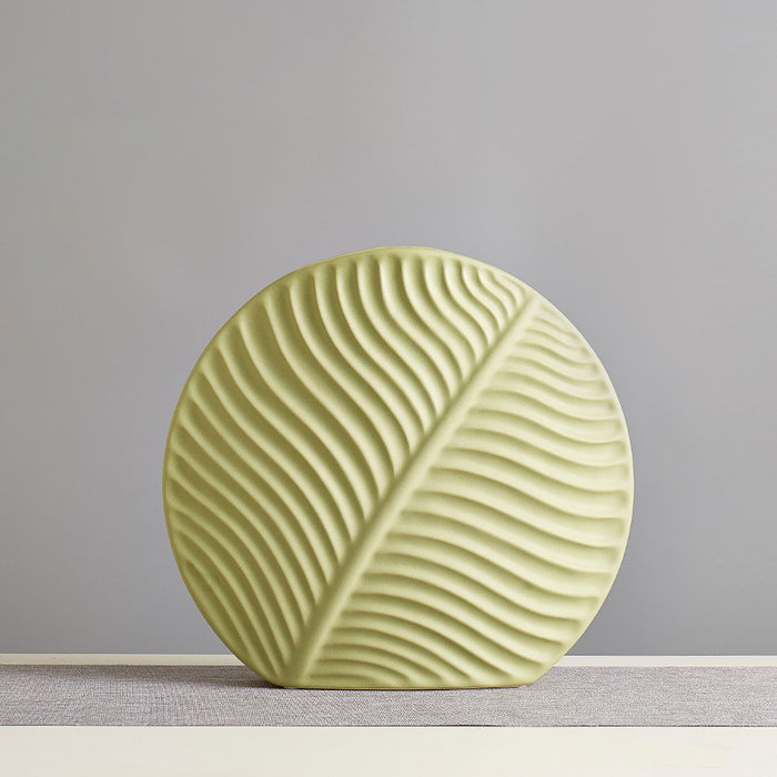 Nordic Ceramic Leaf Vase - Big Oliver Green - Creative Living