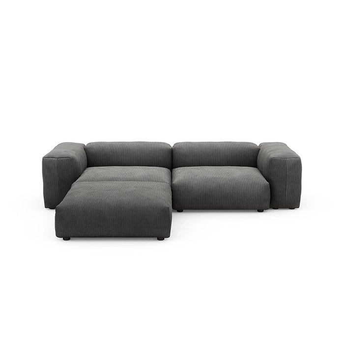 Vetsak Corner Sofa Set - Cord Velours Dark Grey