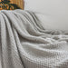 Knitted Throw Blanket with Tassels - Light Grey - Creative Living