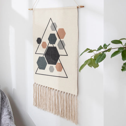 Bohemian Tassel Wall Hanging Triangle & Hexagon - Creative Living
