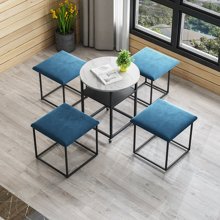 5 in 1 Stackable Cube Dining Set Black - Creative Living5 in 1 Stackable Cube Dining Set White - Creative Living