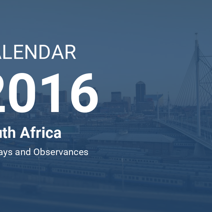Public holidays South Africa 2016