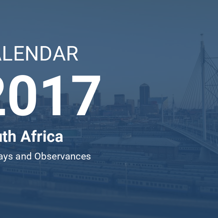 Public Holidays South Africa 2017