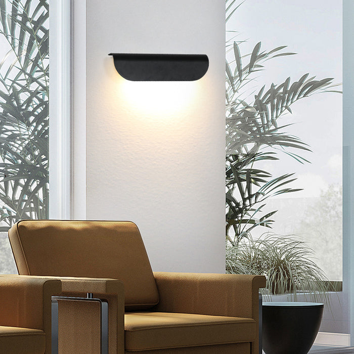 Modern Curved LED Sconce Lamp - Black - Creative Living