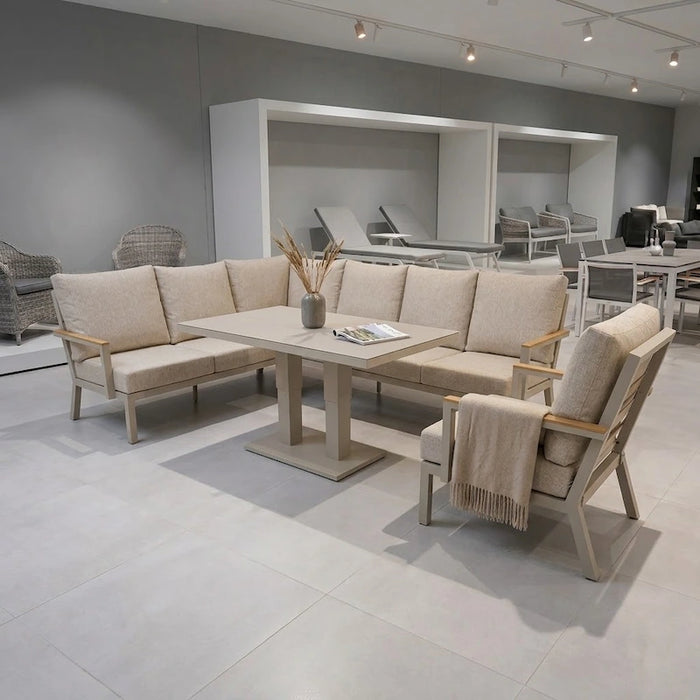 Corner Sofa Set with Adjustable Table - Showroom Demo #101