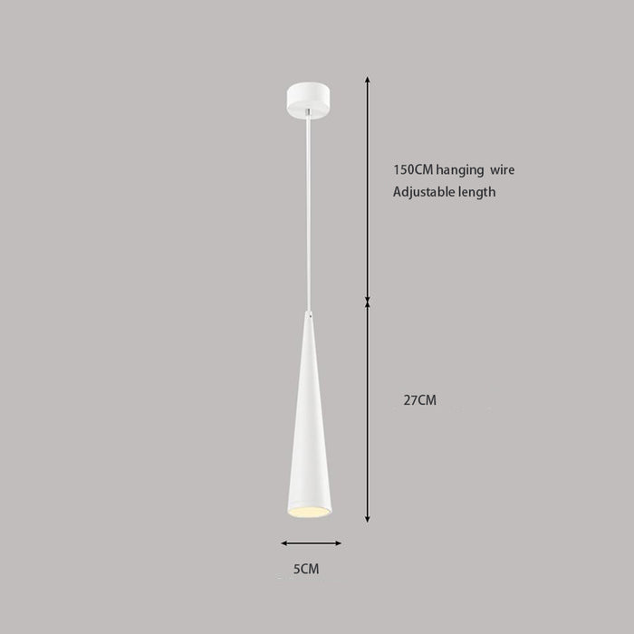Minimalist Cone Pendant Light – White