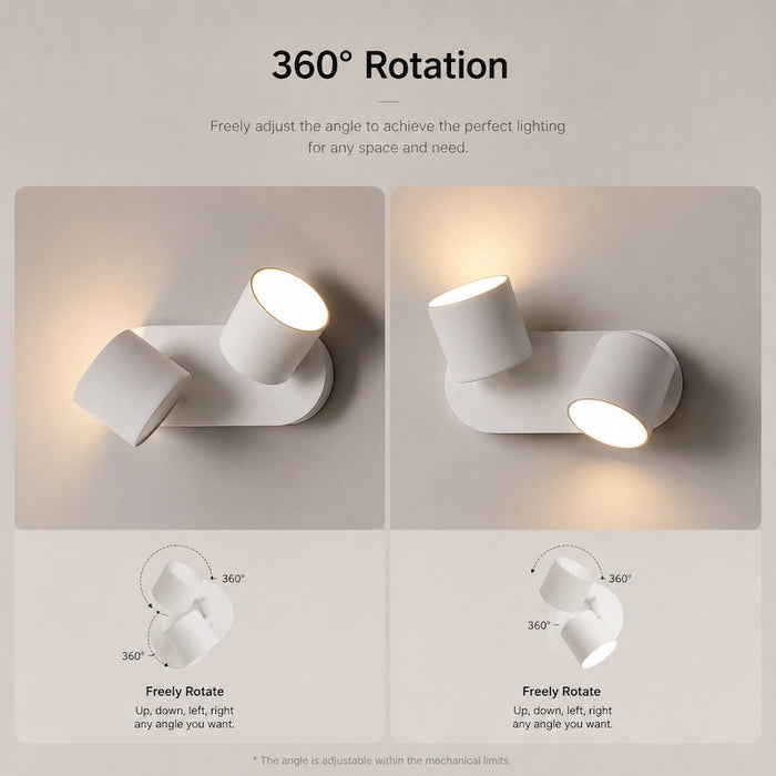 White Memphis Duo Rotatable Wall Light from Creative Living