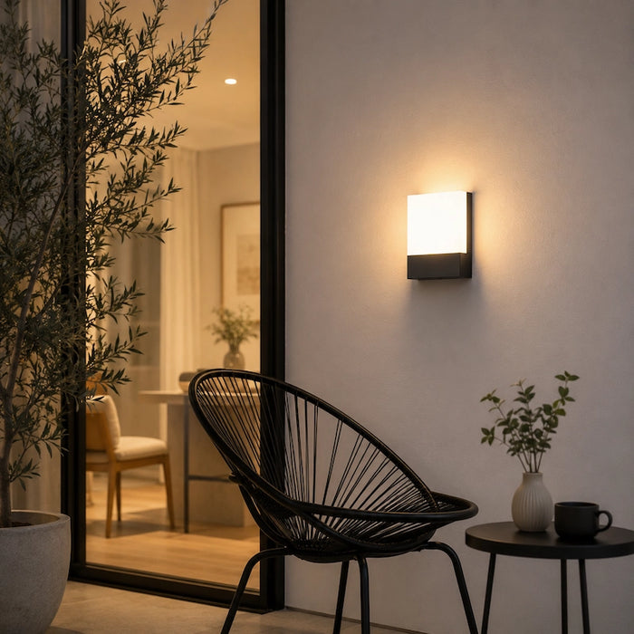 Lumi Square Outdoor Wall Light | Modern Wall Sconce Indoor & Outdoor from Creative Living
