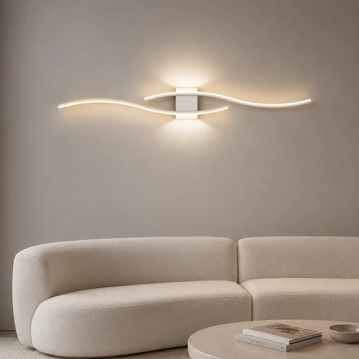 Eclipse Wave LED Wall Light – White 100cm