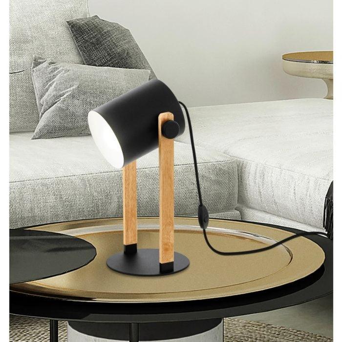 Hornwood Table Lamp Black/Oak