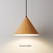 Wooden pendant light on a gray background with 'Turned On Effect' text.