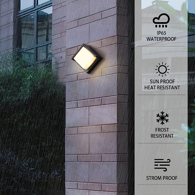 Outdoor Wall Mounted Light - Square Black