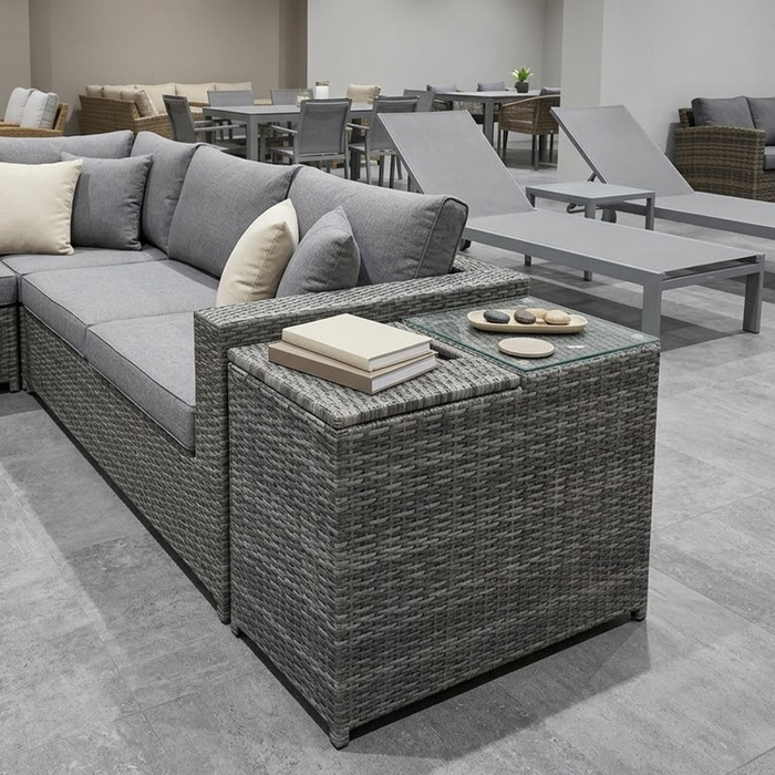 Wicker Storage Side Table - Showroom Demo #82