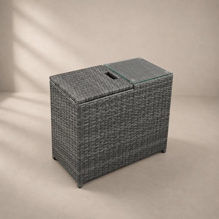 Wicker Storage Side Table - Showroom Demo #82