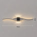 Modern wall light fixture with dimensions on a gray background