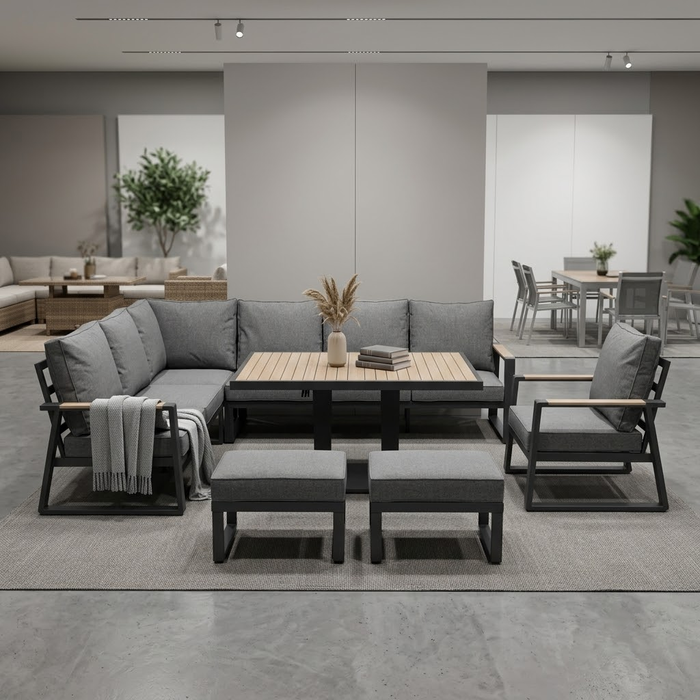 Corner Sofa Set With Adjustable Table- Showroom Demo #92