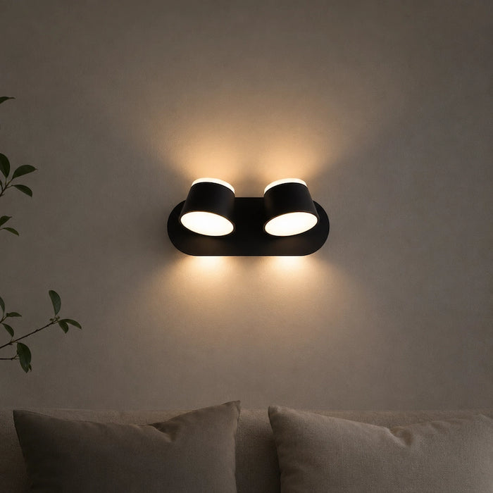 Black Memphis Duo Rotatable Wall Light from Creative Living