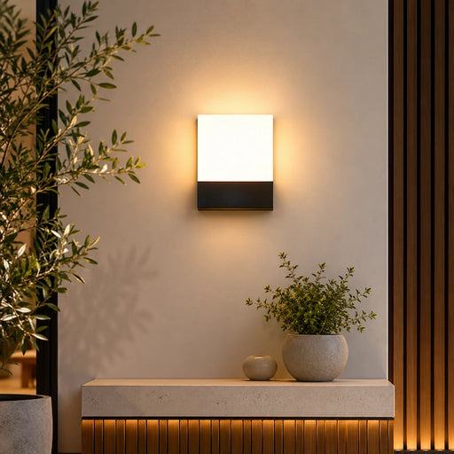 Lumi Square Outdoor Wall Light | Modern Wall Sconce Indoor & Outdoor from Creative Living