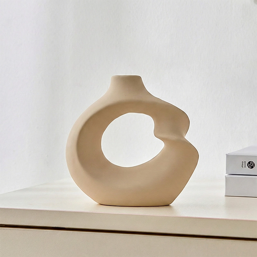 Beige Nordic Sculptural Hollow Vase at Creative-Living.co.za