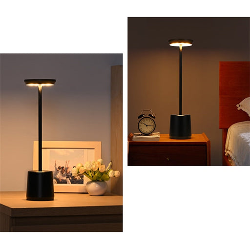 Rechargeable Metal Touch Table Lamp - Black - Creative Living