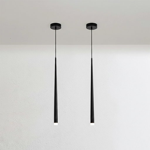 Black Linéa Slim Black Pendant Light Set of 2 by Creative Living