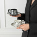 Monochrome Botanica Porcelain Cup & Saucer Set - Set of 2-Creative Living