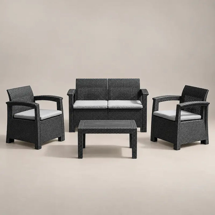 Brooklyn 4-Piece Conversation Set Charcoal-Creative Living