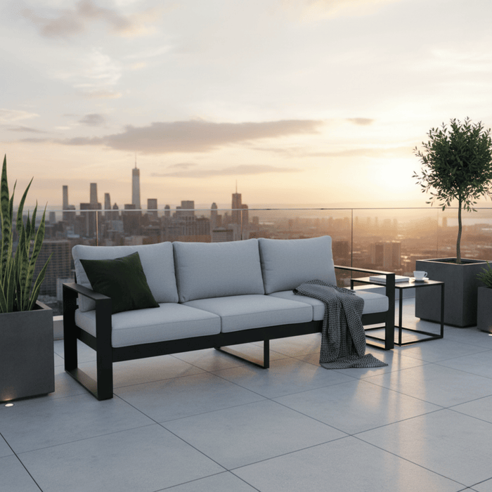 Coline 3 Seat Sofa Dark Charcoal