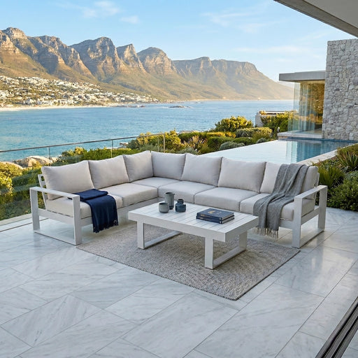 Coline Corner Sofa Set White-Creative Living