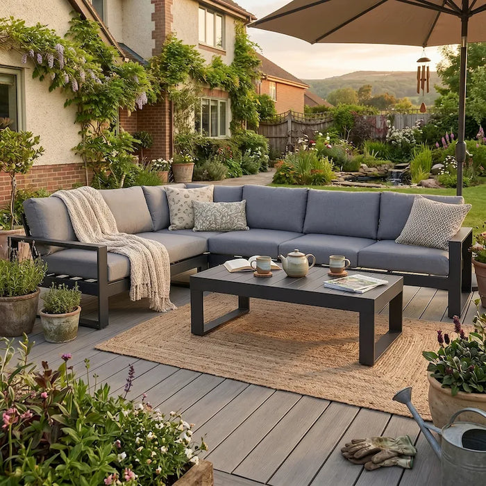 Coline 5 Seat Sofa Set Charcoal-Creative Living