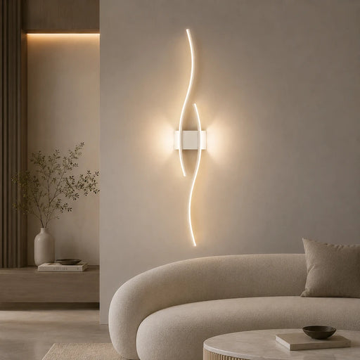 Eclipse Wave LED Wall Light – White 100cm