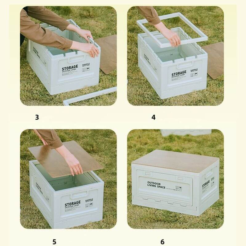 ‎Stackable Camping Storage Box - Beige | Creative Living