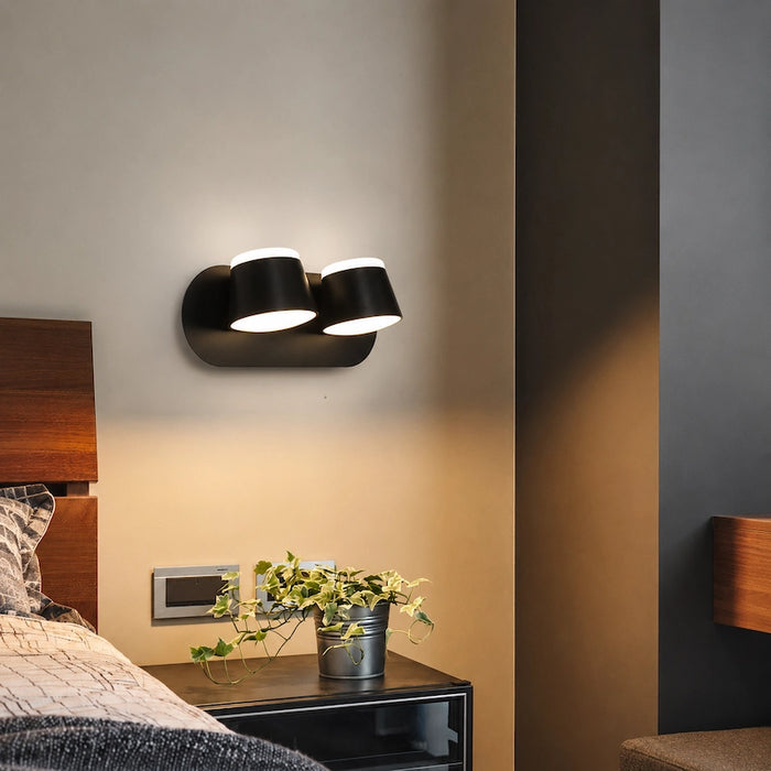 Black Memphis Duo Rotatable Wall Light from Creative Living