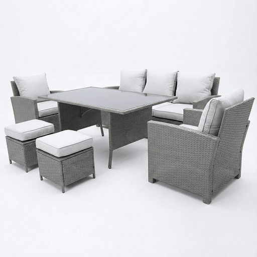 Outdoor furniture set with gray wicker chairs and table-Creative Living