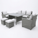 Outdoor furniture set with gray wicker chairs and table-Creative Living