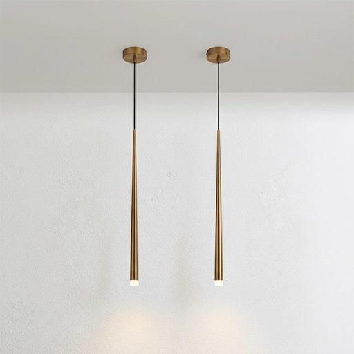 Gold Linéa Slim Pendant Light Set of 2 by Creative Living