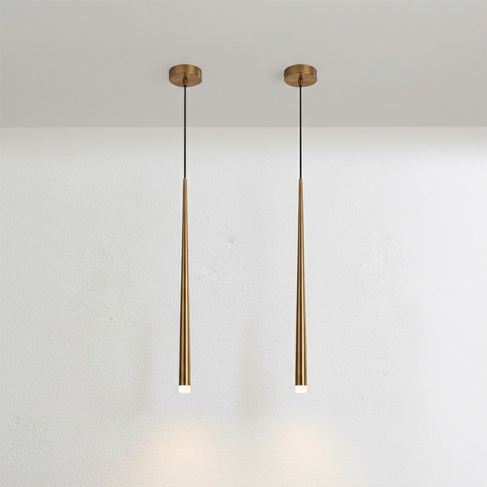 Gold Linéa Slim Pendant Light Set of 2 by Creative Living