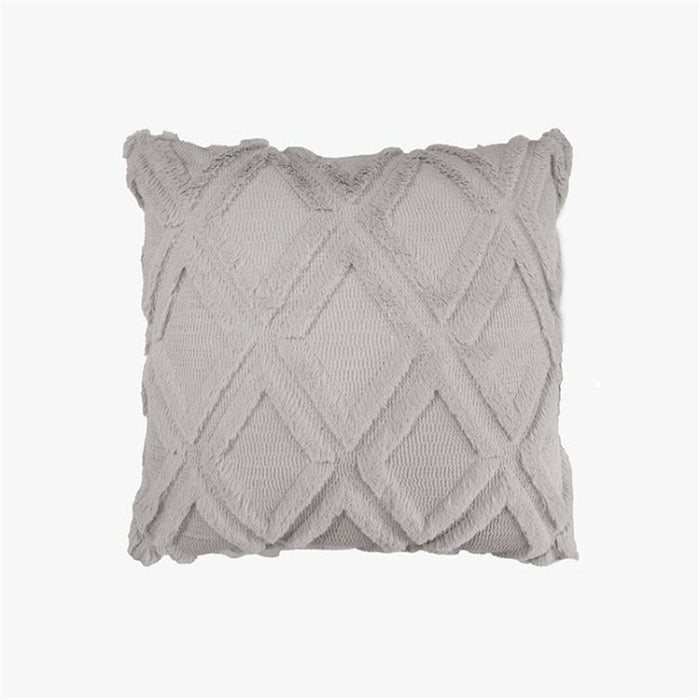Fluffy Scatter Cushion - Grey Rhombus