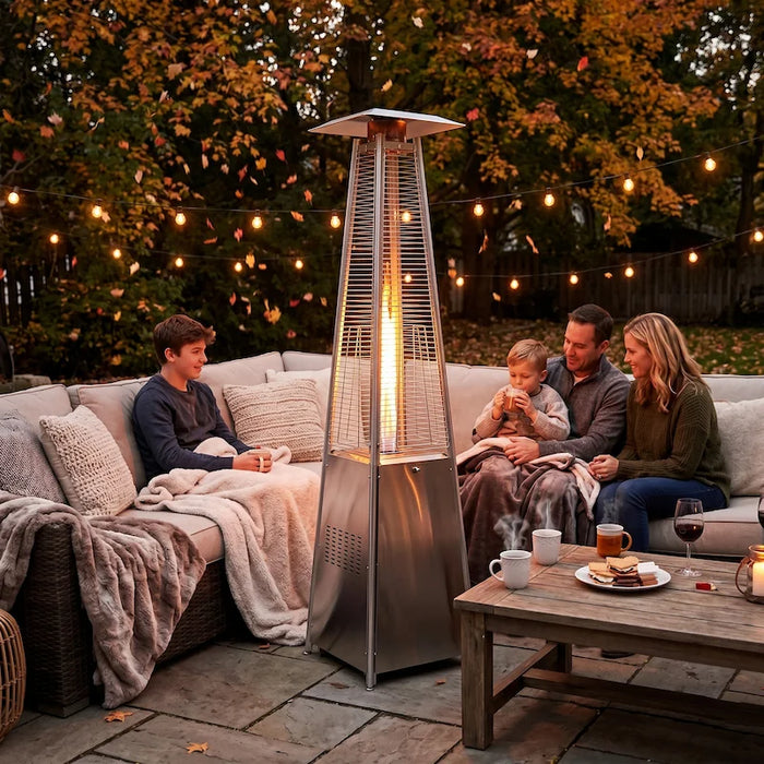 Stainless Steel Pyramid Gas Flame Patio HeaterCreative Living