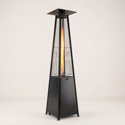 Matte Black Pyramid Gas Flame Patio Heater-Creative Living