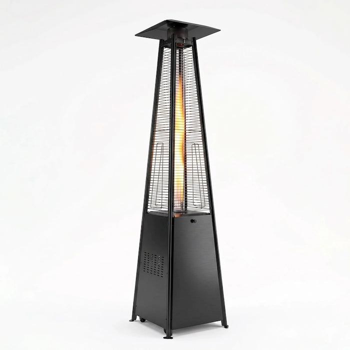 Matte Black Pyramid Gas Flame Patio Heater | Creative Living