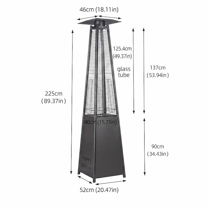 Matte Black Pyramid Gas Flame Patio Heater | Creative Living