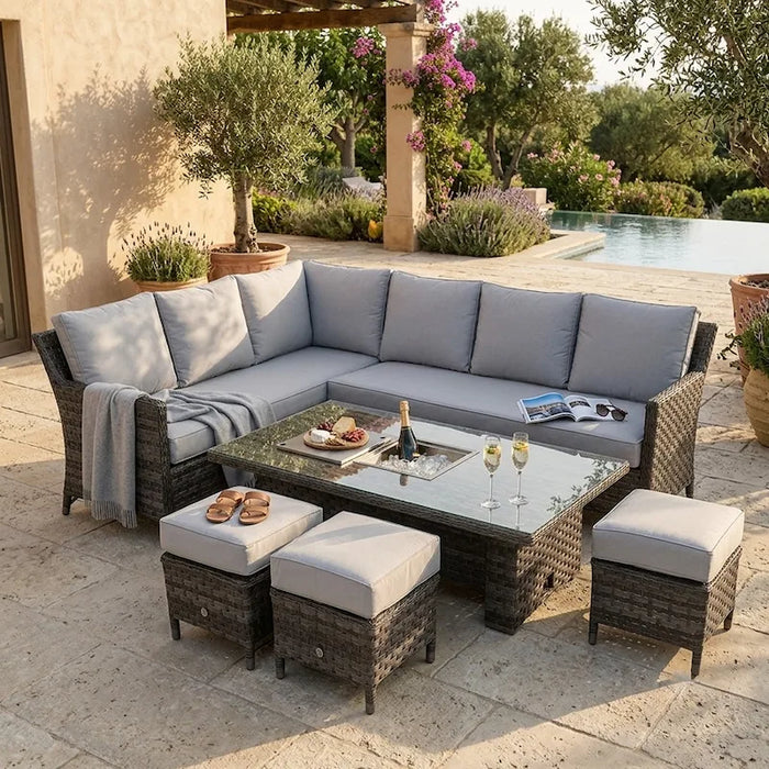 Edwina Corner Dining Sofa With Lift Table And Ice Bucket