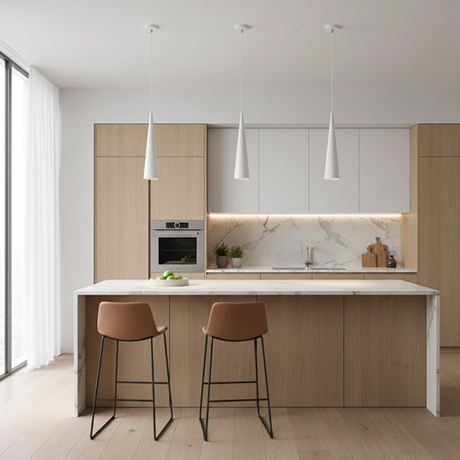 White Minimalist Cone Tube Pendant Light – Creative Living