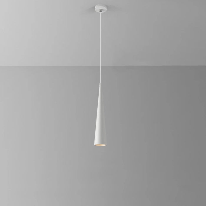 Minimalist Cone Pendant Light – White