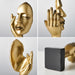 Golden D Abstract Art Face Figurine - Creative Living
