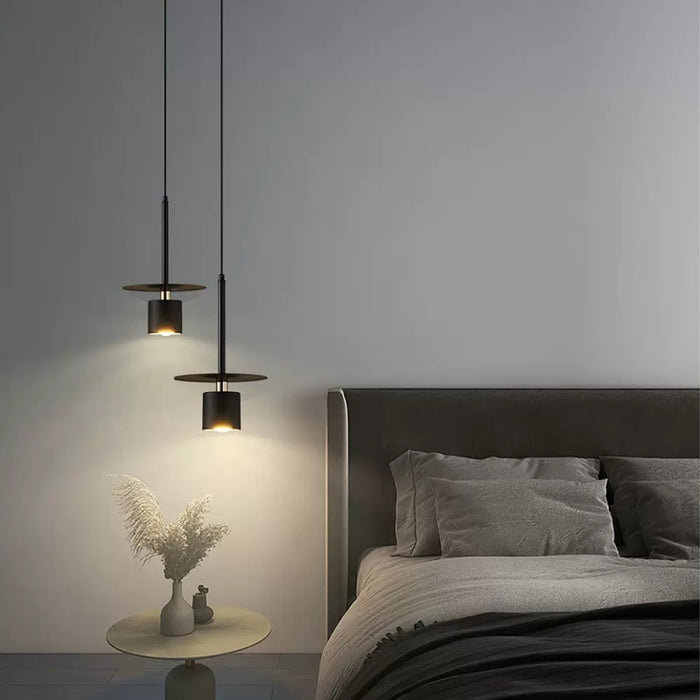 Black Axis Cylinder Spotlight Pendant Set of 2 by Creative Living
